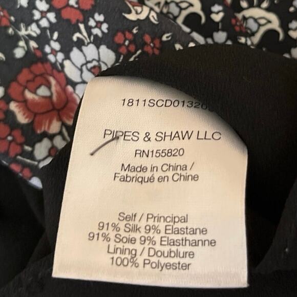Veronica Beard Black Silk Floral High Waisted Ruched Pencil Midi Skirt Size 2 - Picture 5 of 5